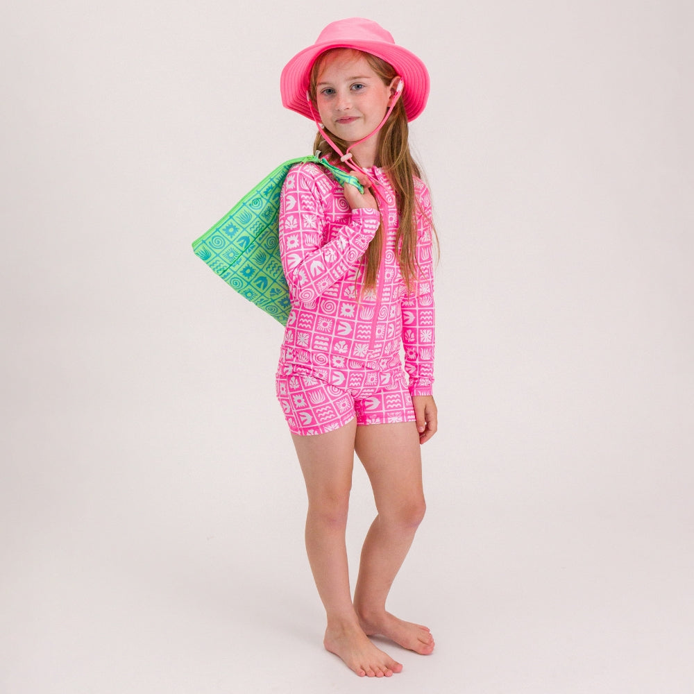 Swim Bucket Hat - Neon Pink
