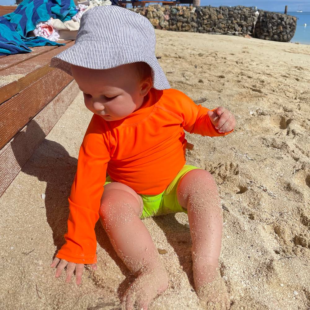 Neon Swim Rash Vest - Neon Orange