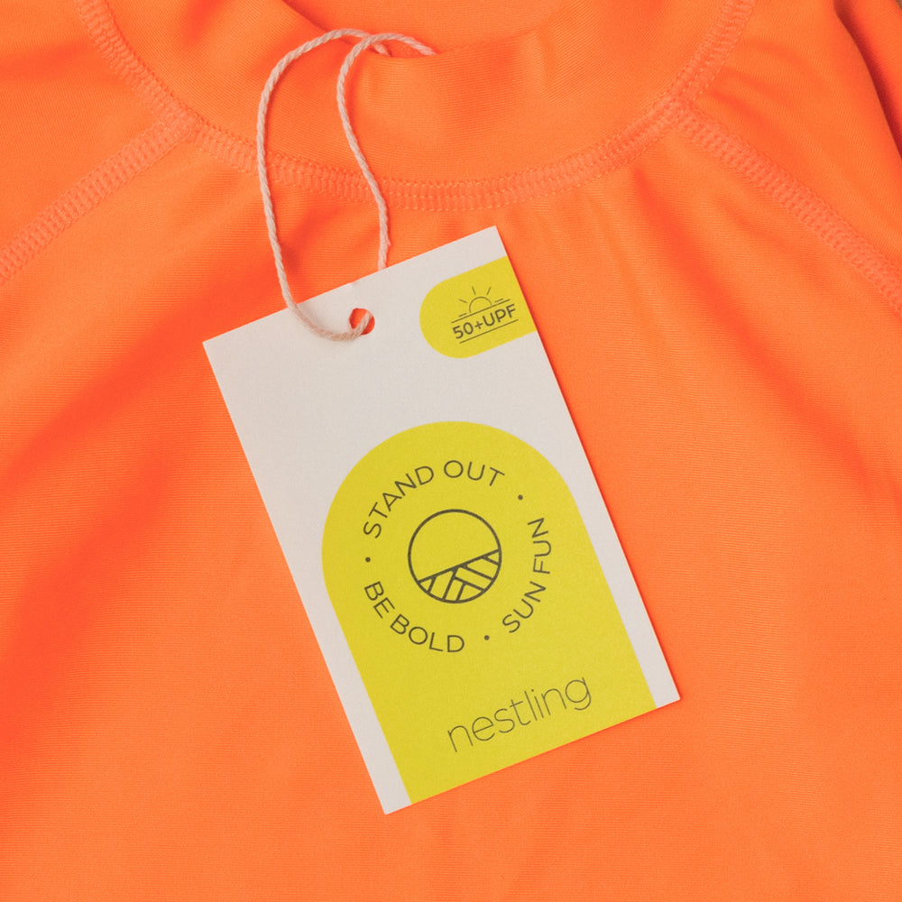 Neon Swim Rash Vest - Neon Orange