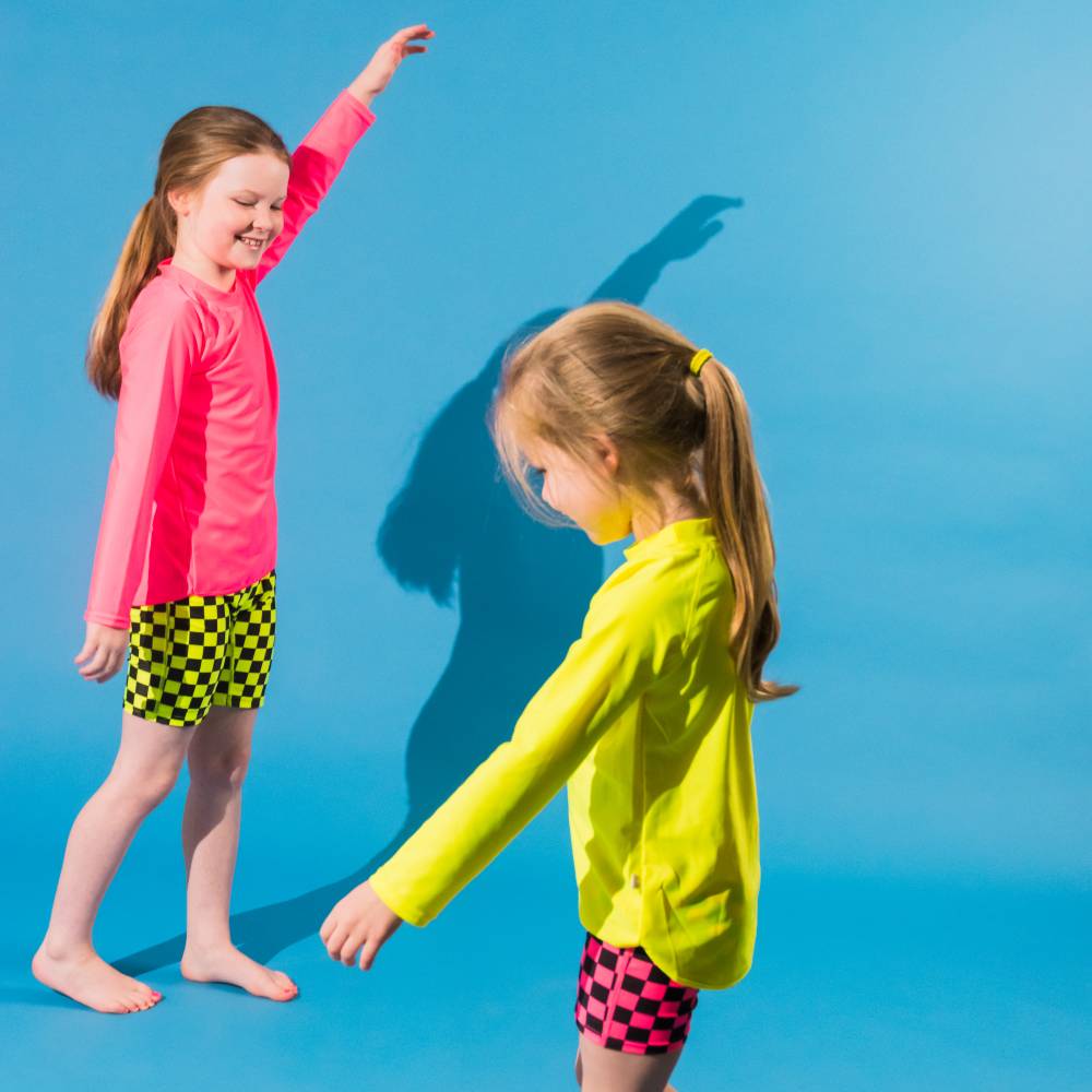 Neon Swim Rash Vest - Neon Pink