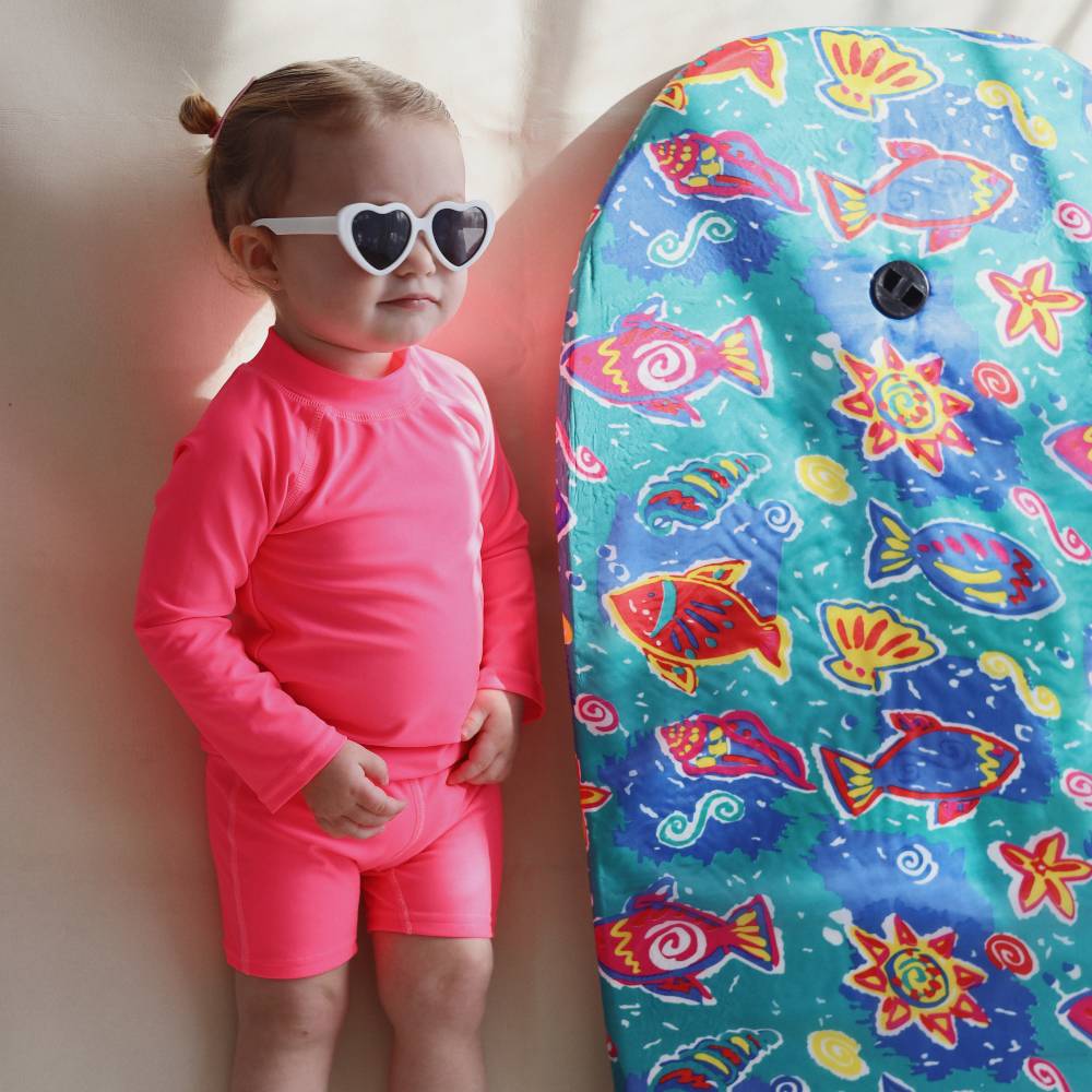 Neon Swim Rash Vest - Neon Pink
