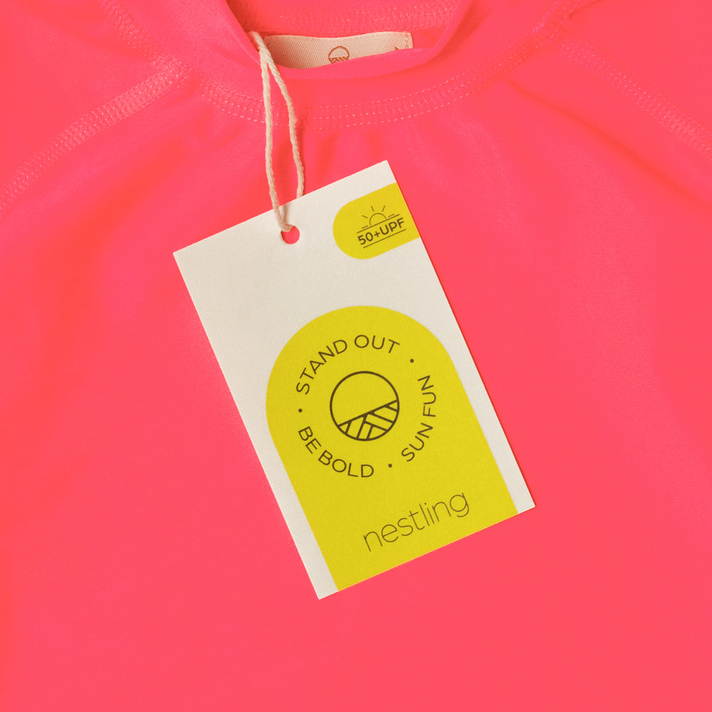 Neon Swim Rash Vest - Neon Pink