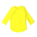 Neon yellow long-sleeve rash vest on a white background