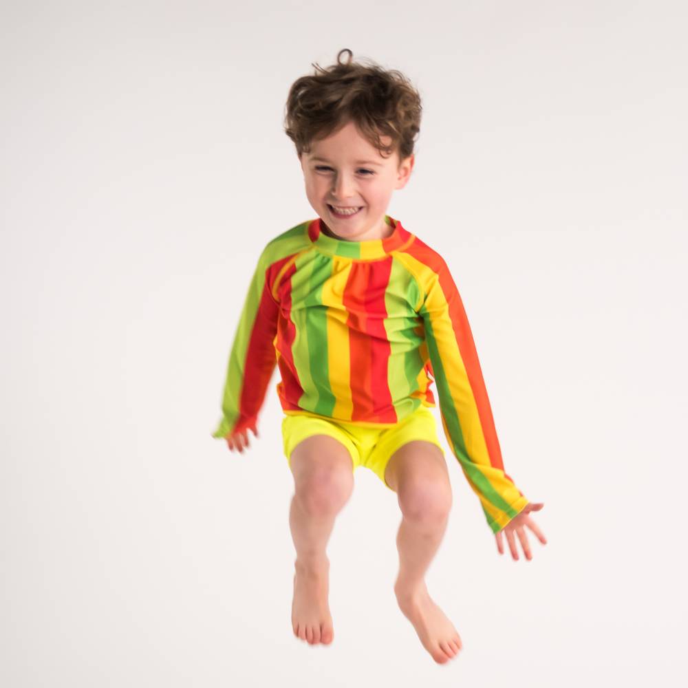 Neon Swim Rash Vest - Traffic Light