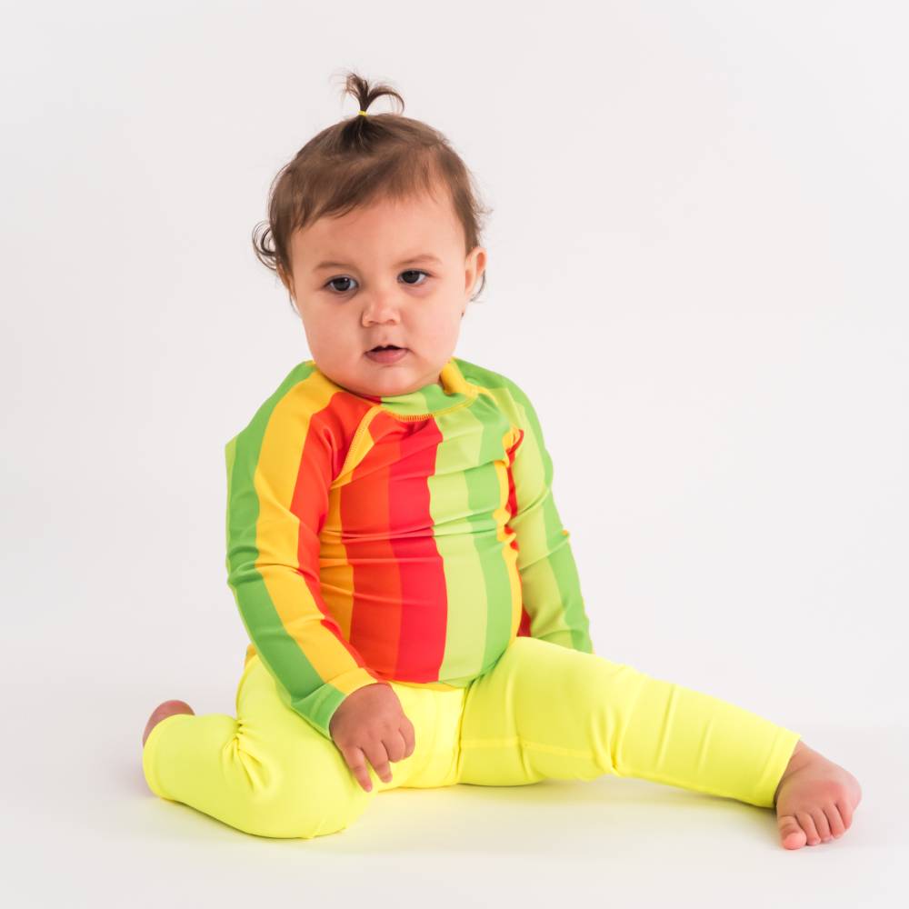 Neon Swim Rash Vest - Traffic Light