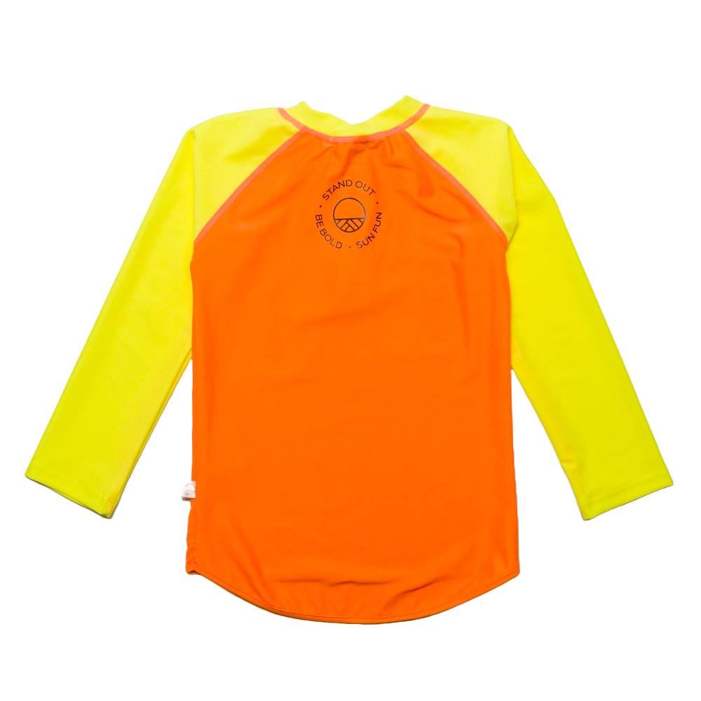 Neon Swim Zip Rash Vest - Neon Orange