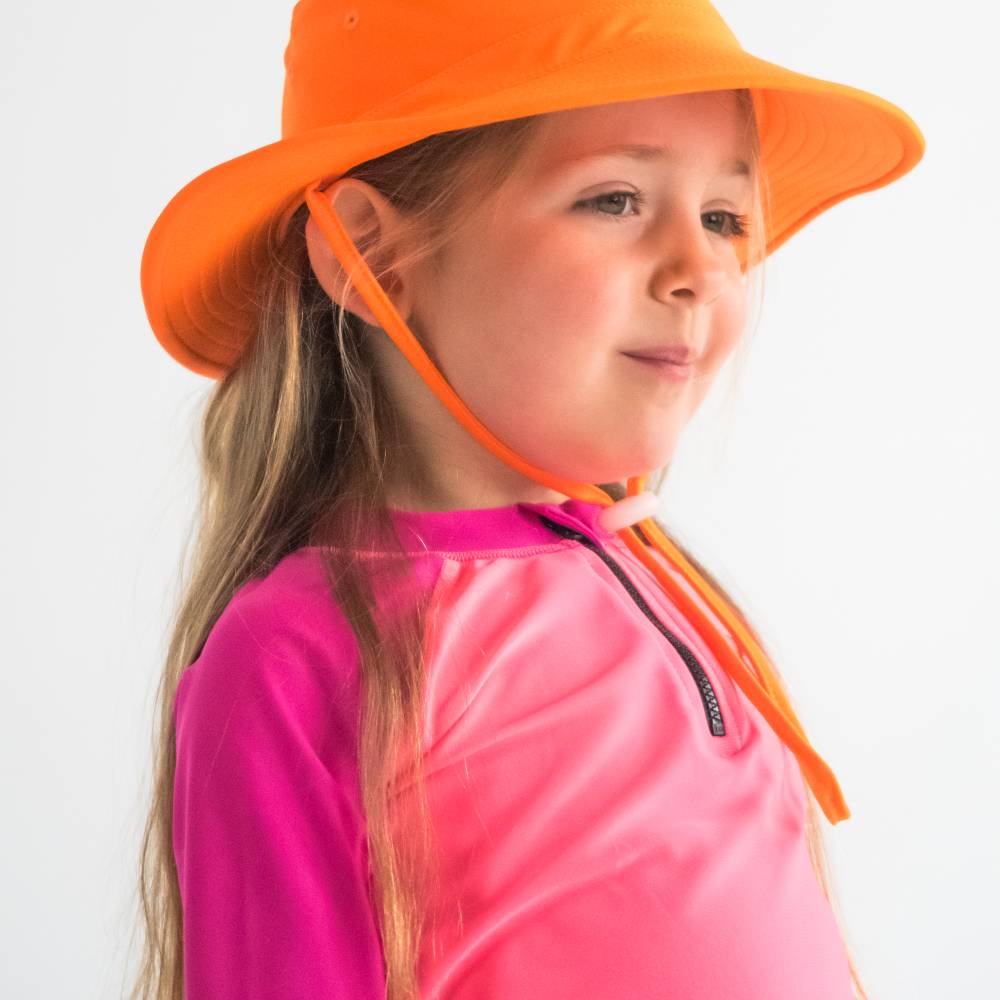 Neon Swim Zip Rash Vest - Neon Pink