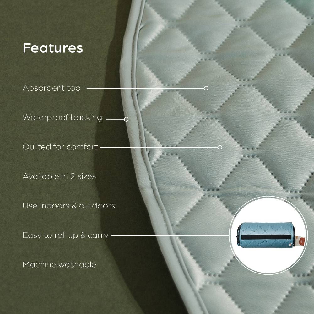 Waterproof Quilted Play Mat - Moss Check