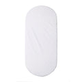 White terry waterproof mattress protector on a white background