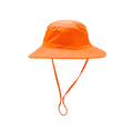 Swim bucket hat in neon orange on a white background
