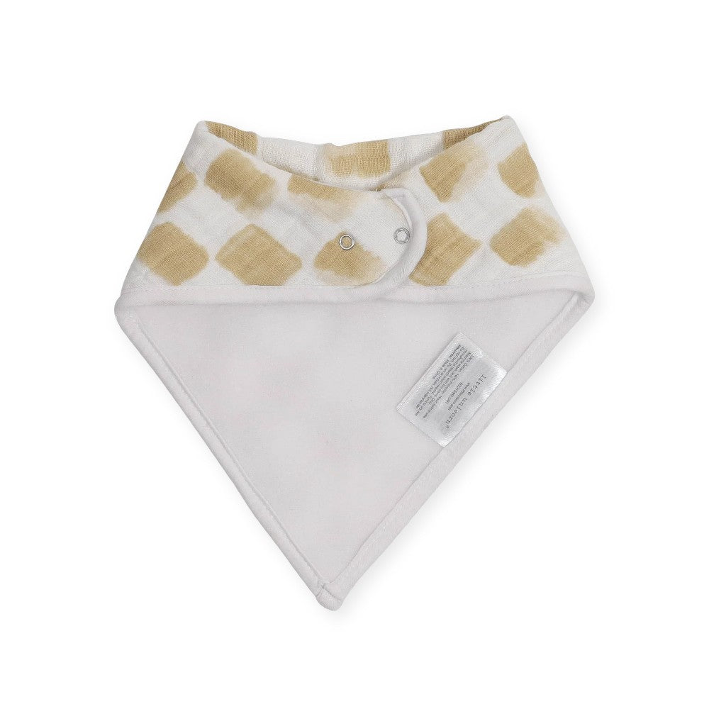 Cotton Muslin Fleece Bandana Bib - 4pk - Adobe Checker