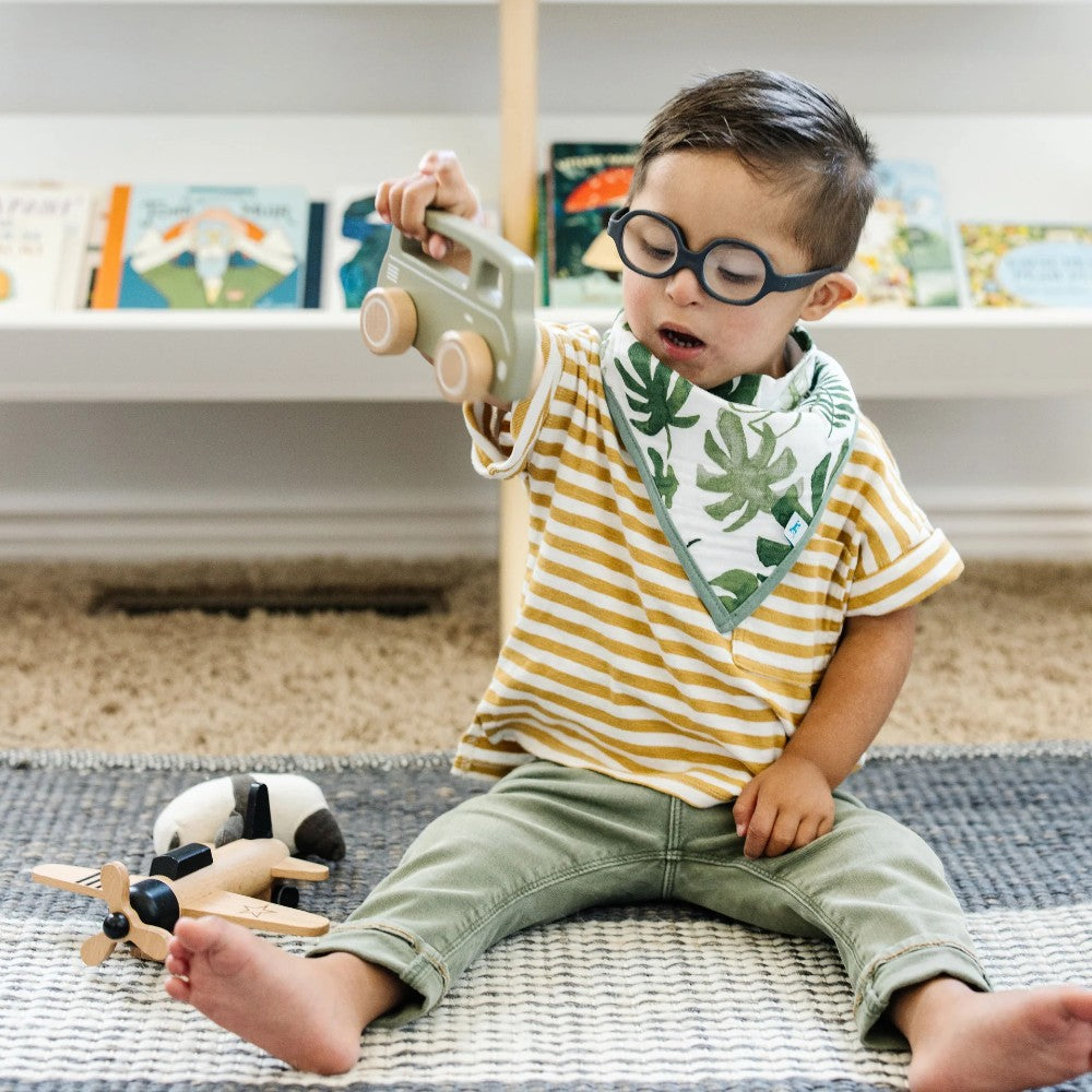 Cotton Muslin Fleece Bandana Bib - 4pk - Dino Friends