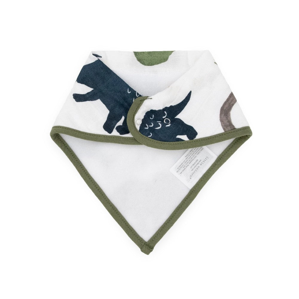 Cotton Muslin Fleece Bandana Bib - 4pk - Dino Friends