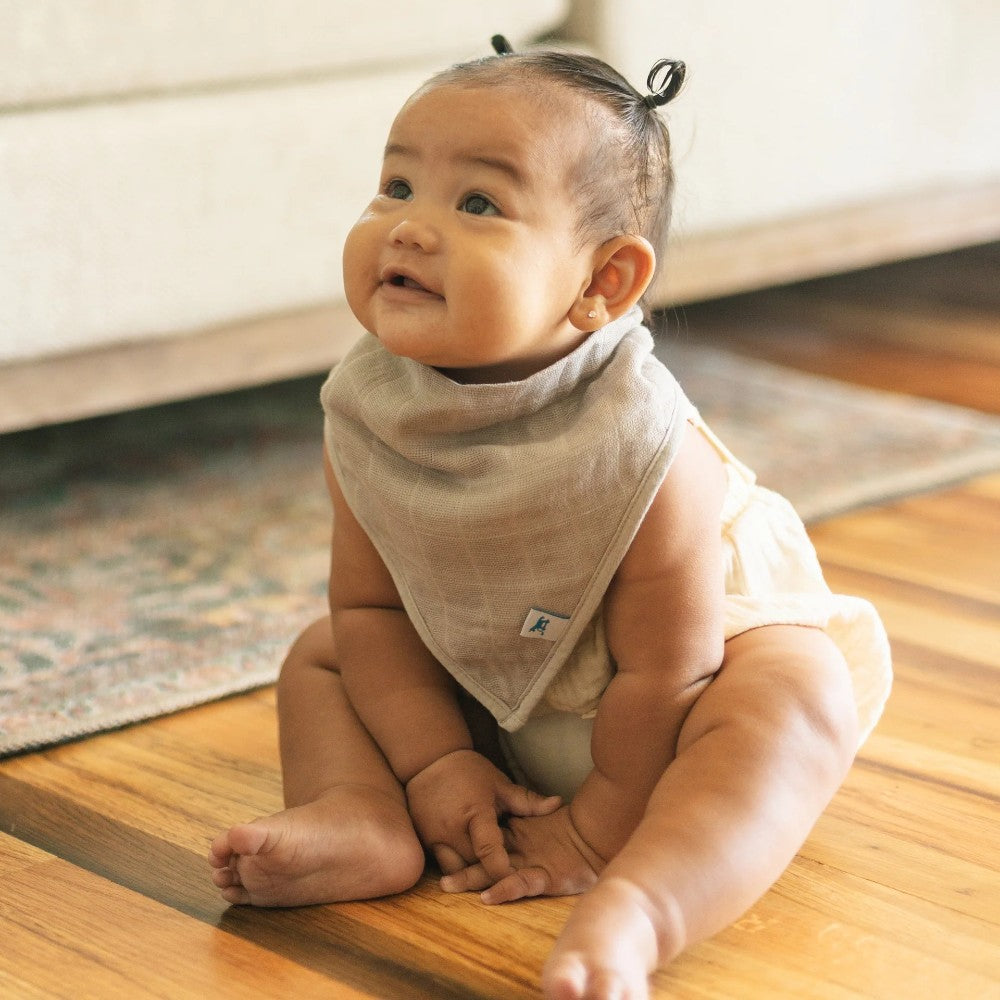 Cotton Muslin Fleece Bandana Bib - 4pk - Sea