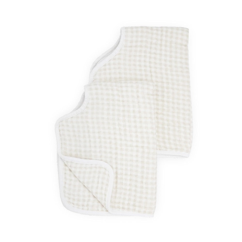 Muslin Burp Cloth 2pk - Tan Gingham