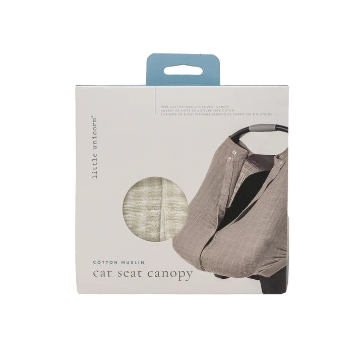 Muslin Baby Capsule Cover - Tan Gingham