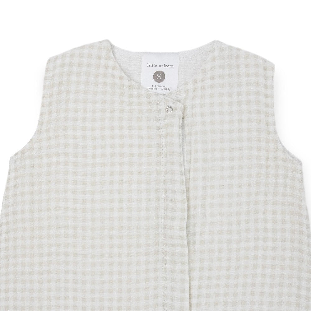 1.0 Muslin Sleeping Bag - Tan Gingham