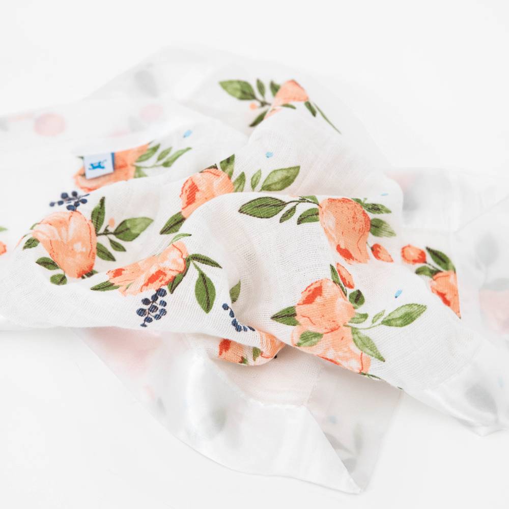 Muslin Security Blanket 3pk - Watercolour Rose