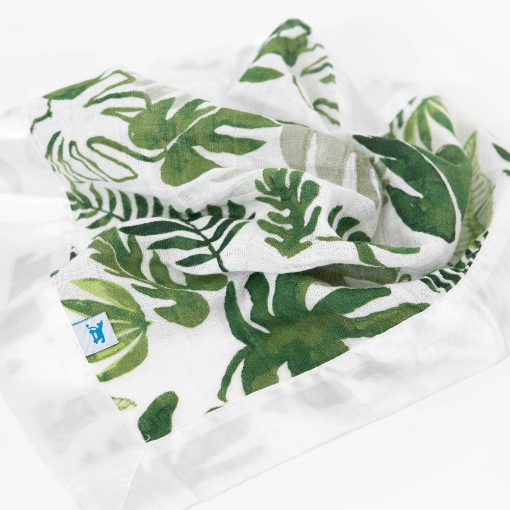 Muslin Security Blanket 3pk - Tropical Leaf