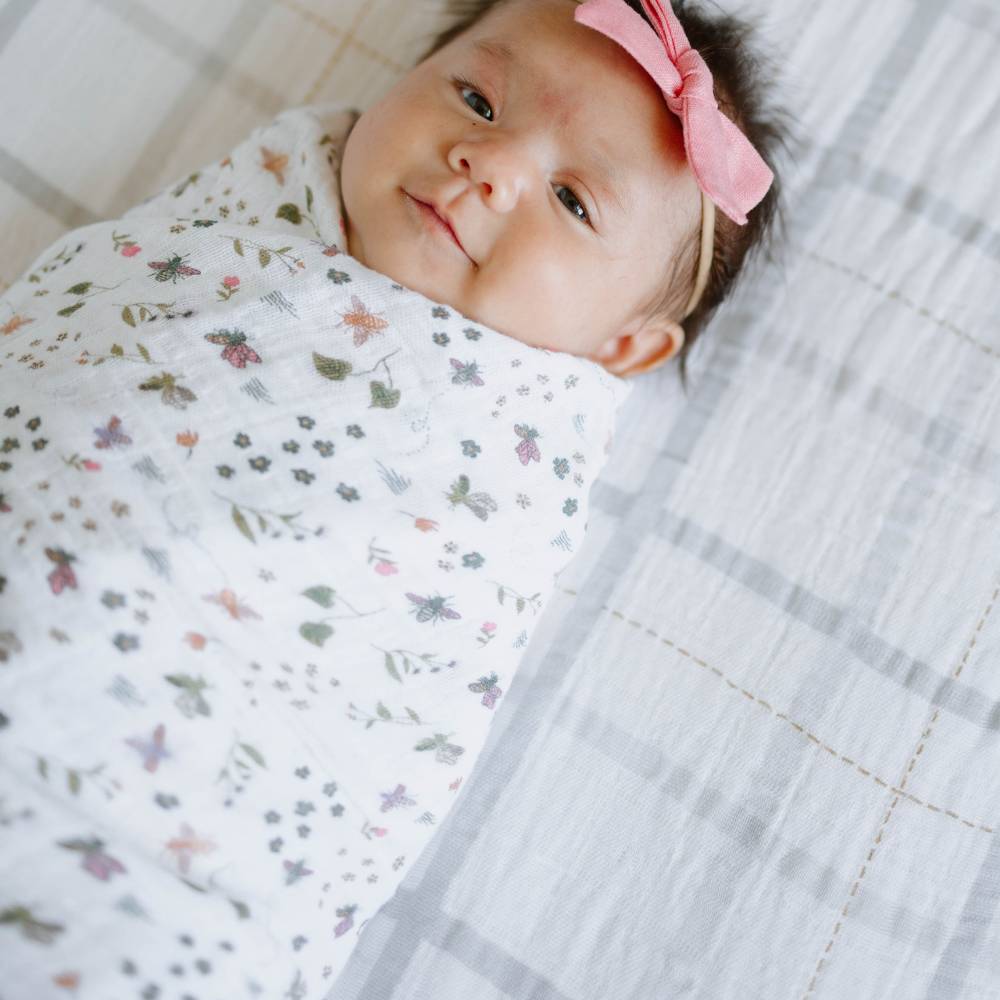 Muslin Swaddle Gift Set  - Garden Bees