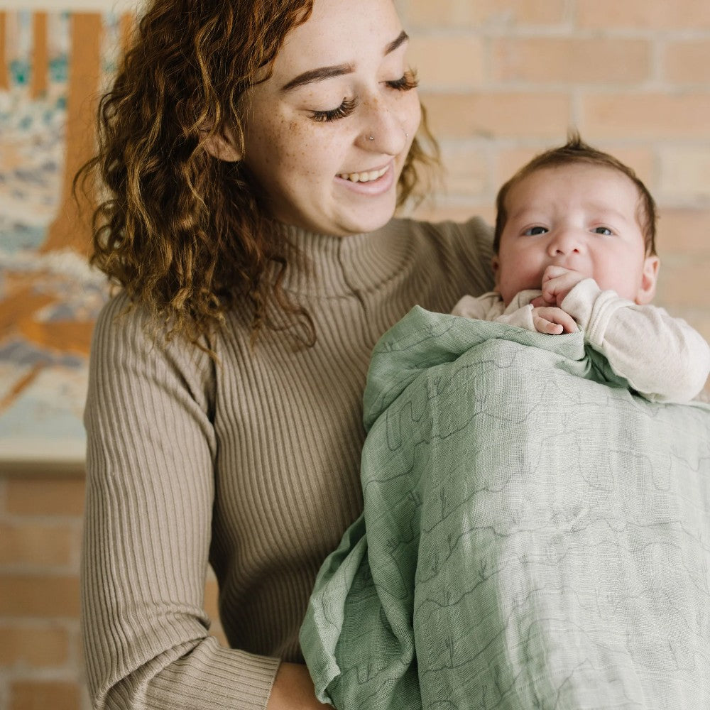 Muslin Swaddle Wrap - Cactus Lines