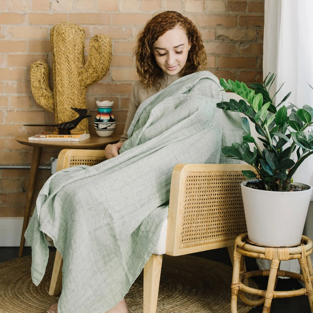 Muslin Swaddle Wrap - Cactus Lines