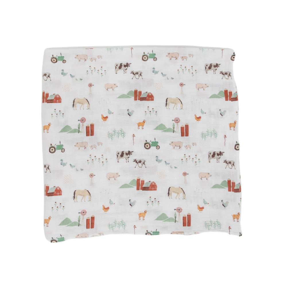 Muslin Swaddle Wrap - Farmyard