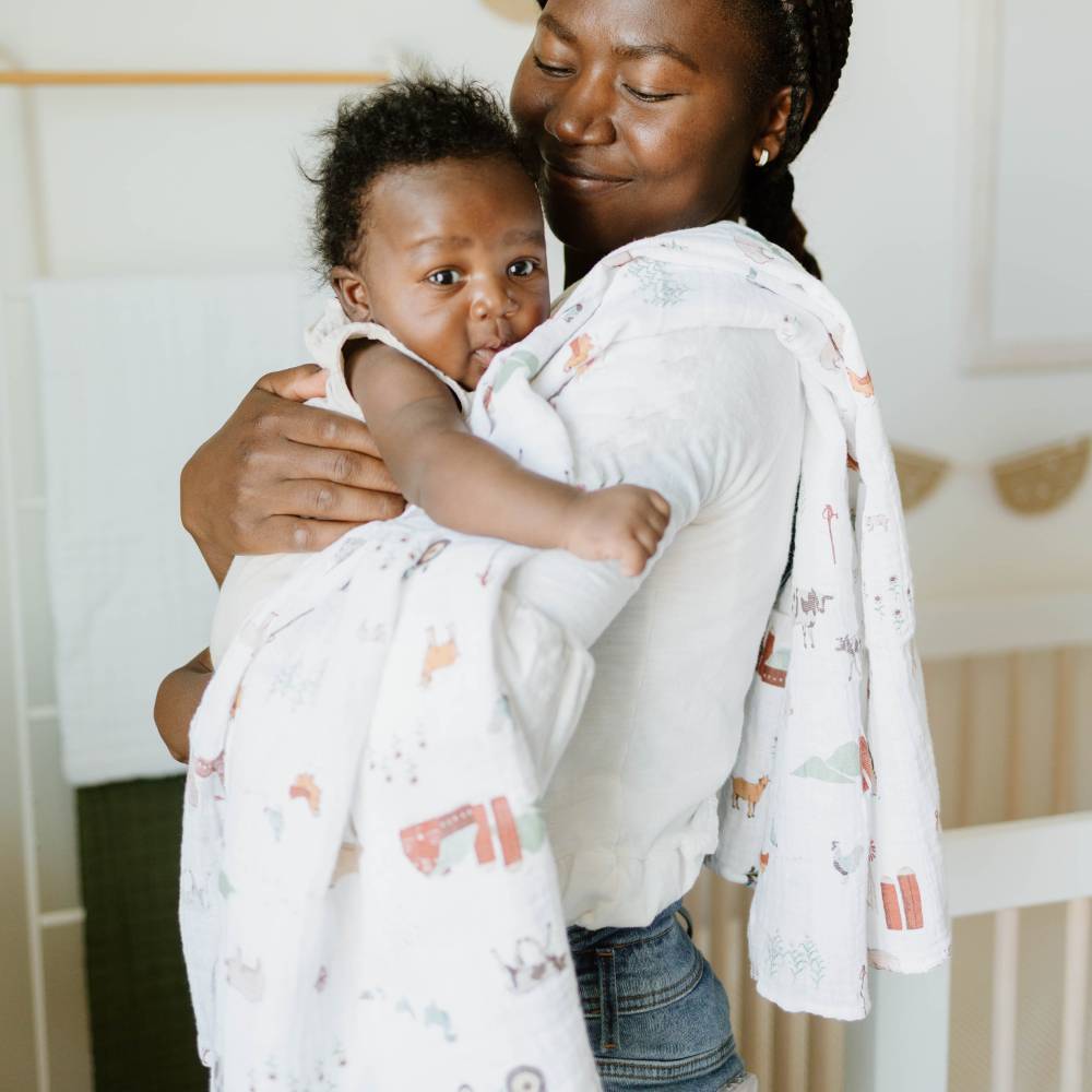 Muslin Swaddle Wrap - Farmyard