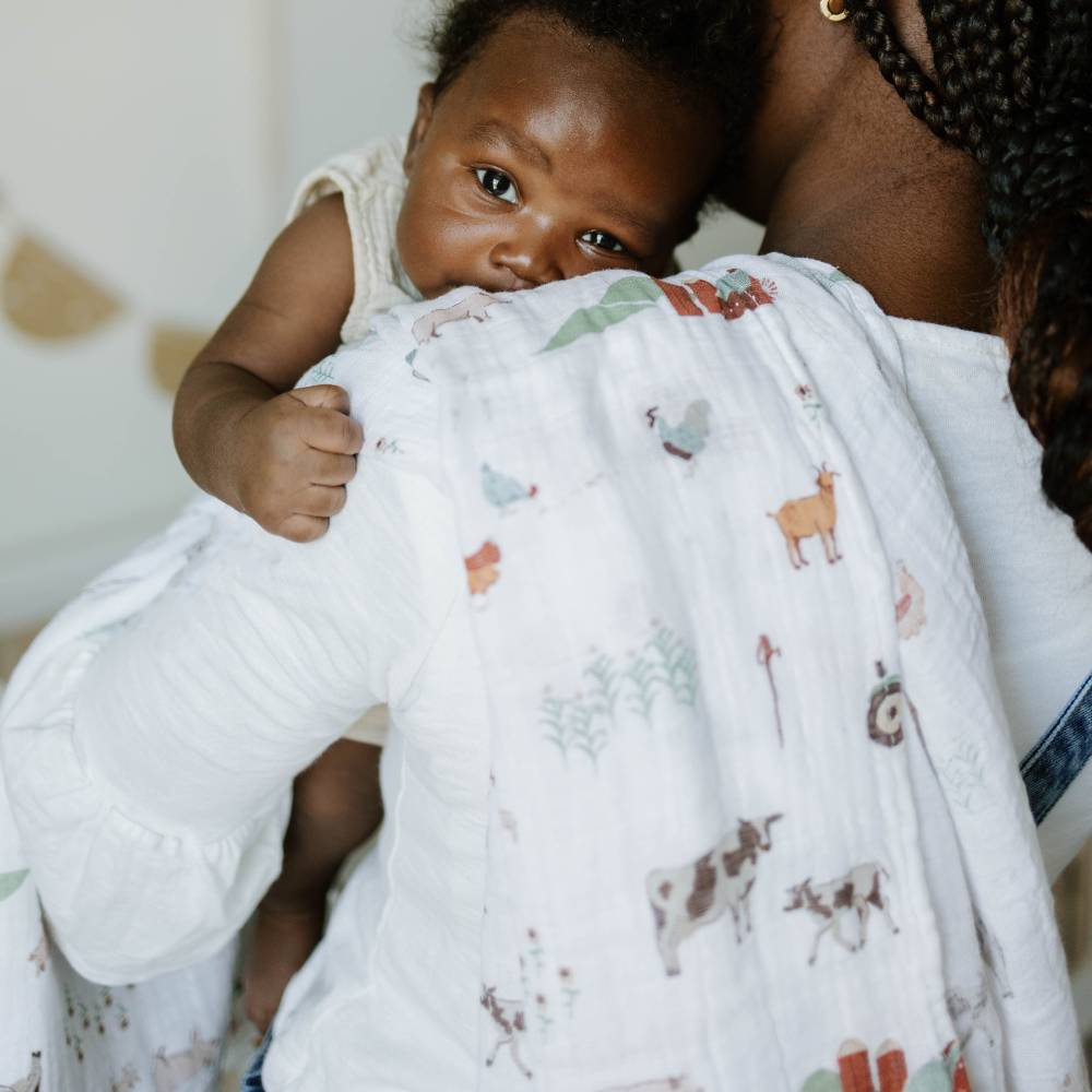 Muslin Swaddle Wrap - Farmyard