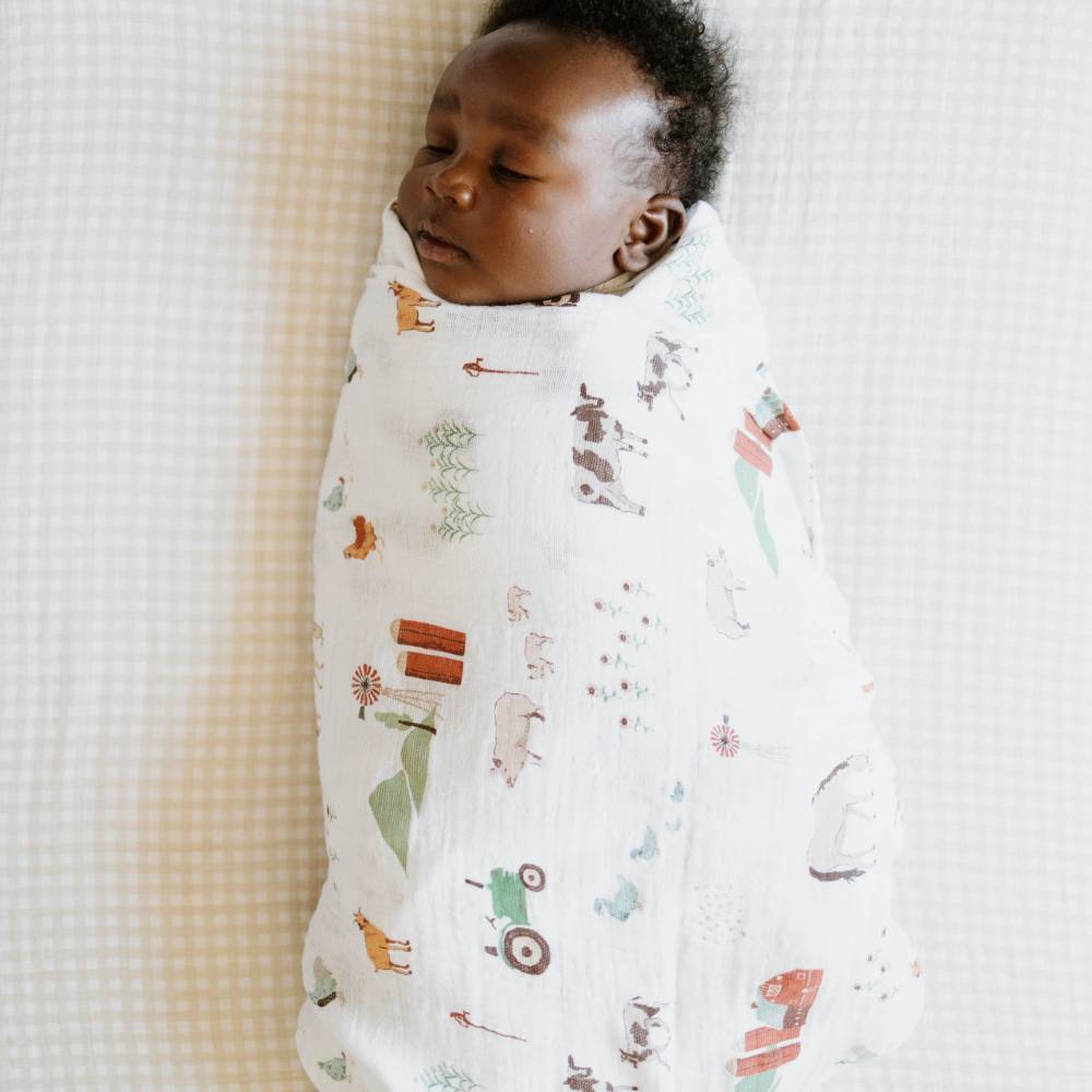 Muslin Swaddle Wrap - Farmyard