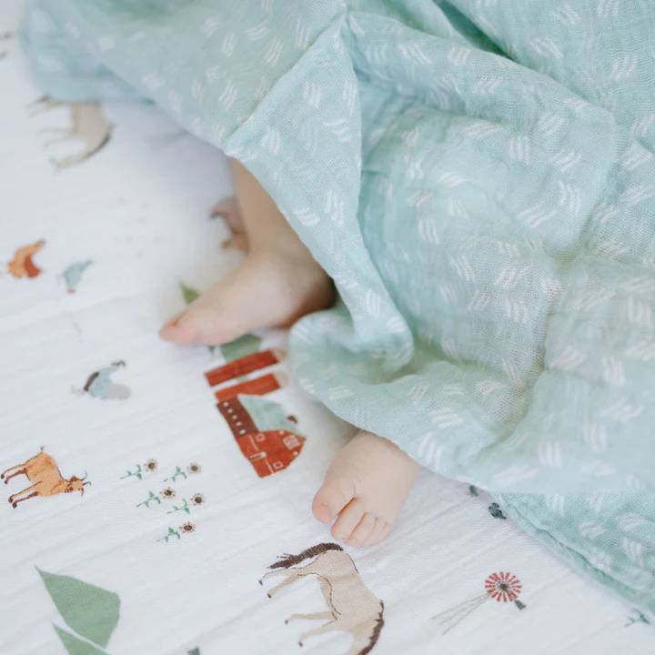 Muslin Swaddle Wrap - Misty Field