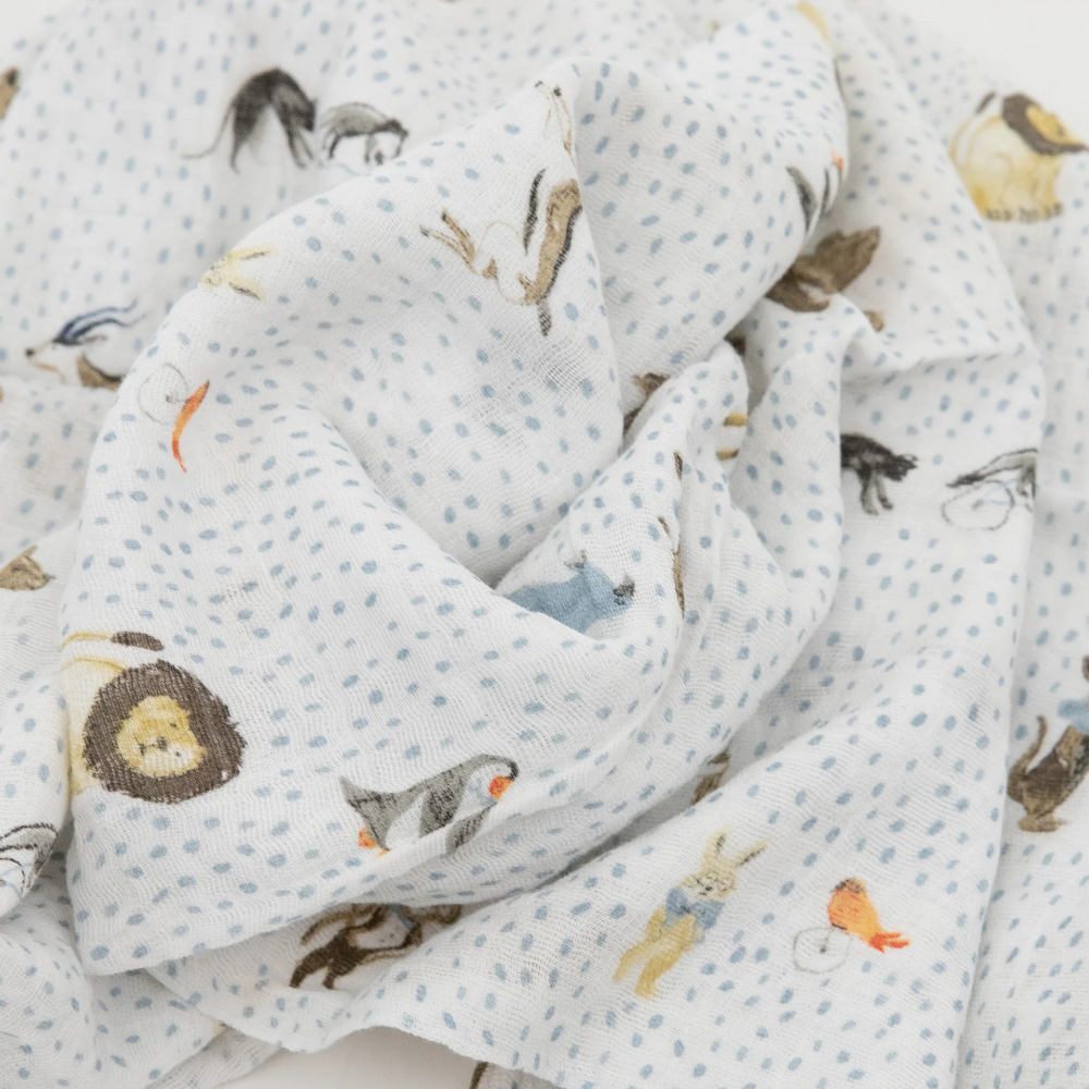 Muslin Swaddle Wrap - Party Animals