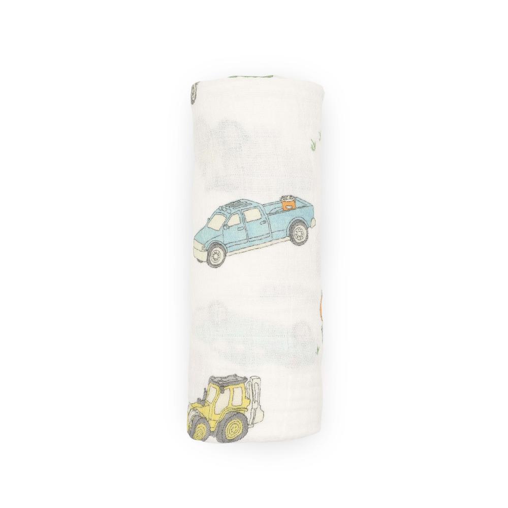 Muslin Swaddle Wrap - Work Trucks