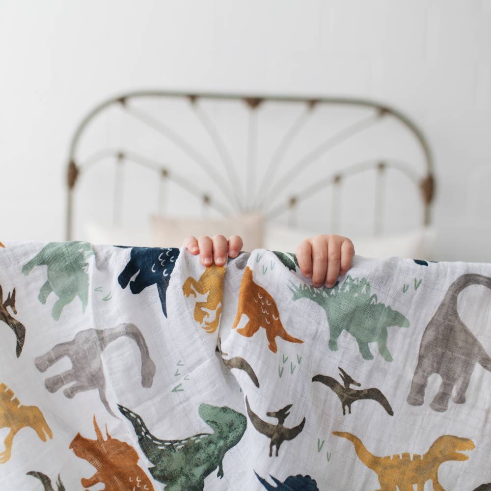 Muslin Swaddle Wrap - Dino Friends