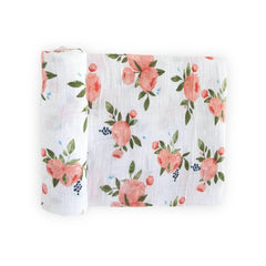 Muslin Swaddle Wrap - Watercolour Roses