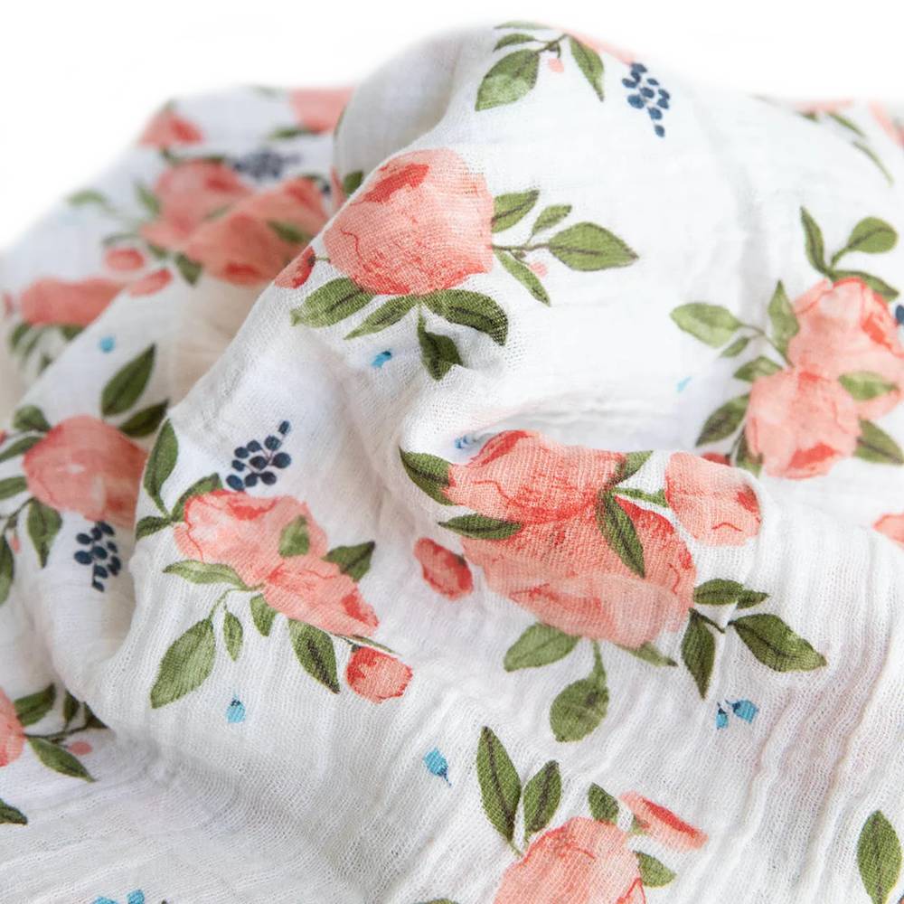 Muslin Swaddle Wrap - Watercolour Roses