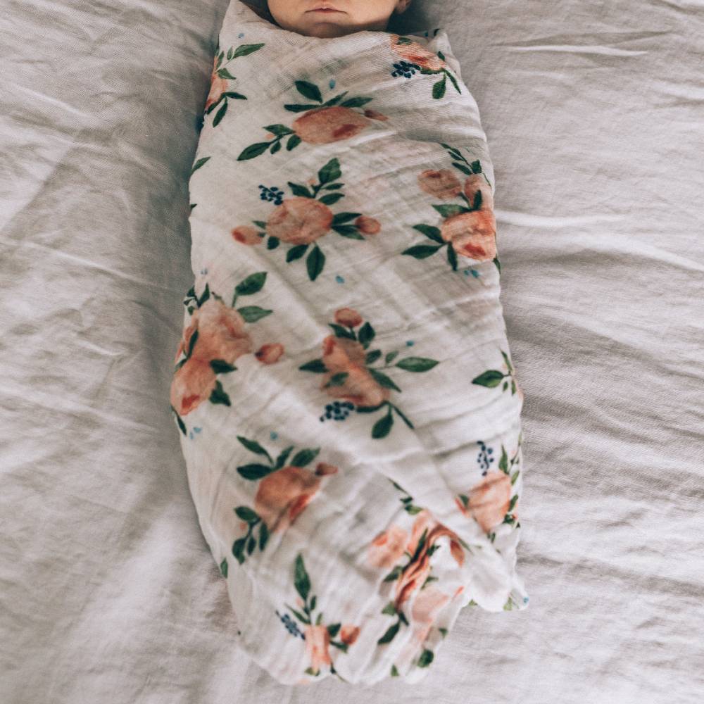 Muslin Swaddle Wrap - Watercolour Roses