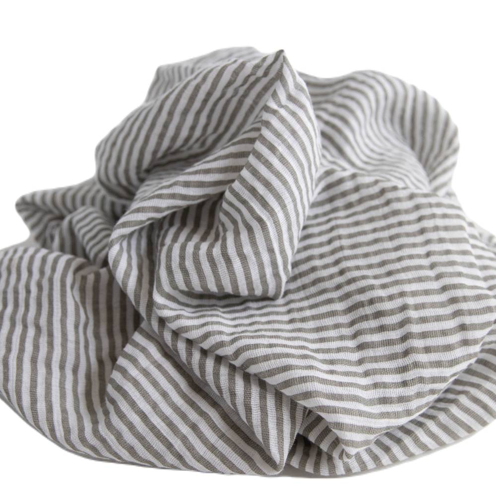 Muslin Swaddle Wrap - Grey Stripe