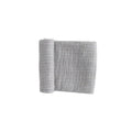 Cotton muslin swaddle blanket in a grey and white stripe on a white background
