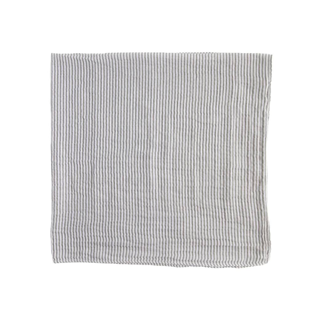 Muslin Swaddle Wrap - Grey Stripe