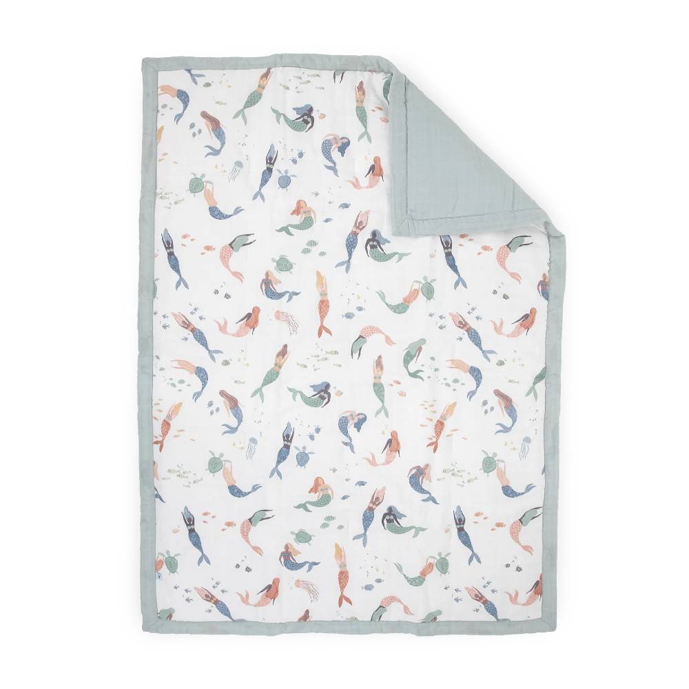 Muslin Cot Bedding Set - Mermaid Party
