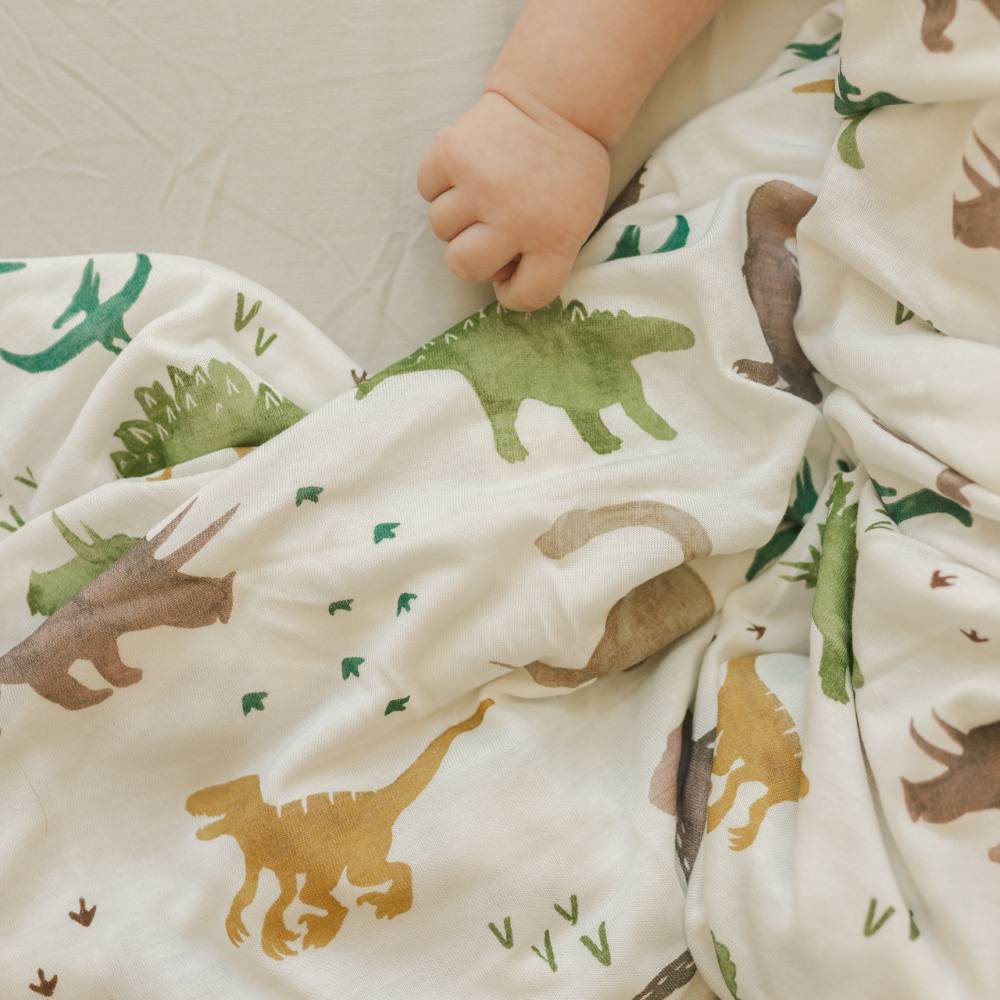 Stretch Knit Single Swaddle - Dino Pals