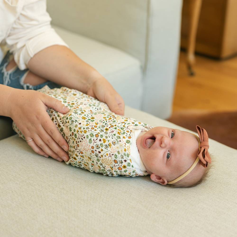 Stretch Knit Single Swaddle - Pressed Petals