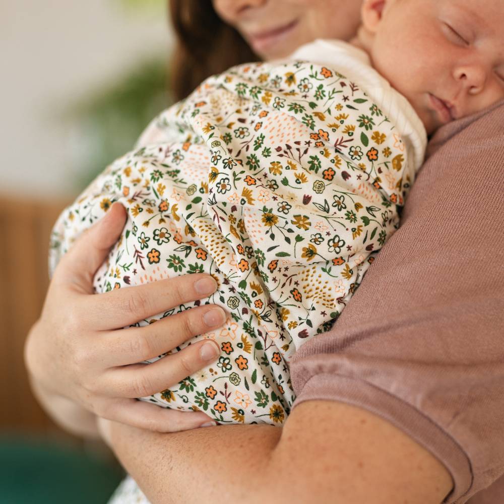 Stretch Knit Single Swaddle - Pressed Petals