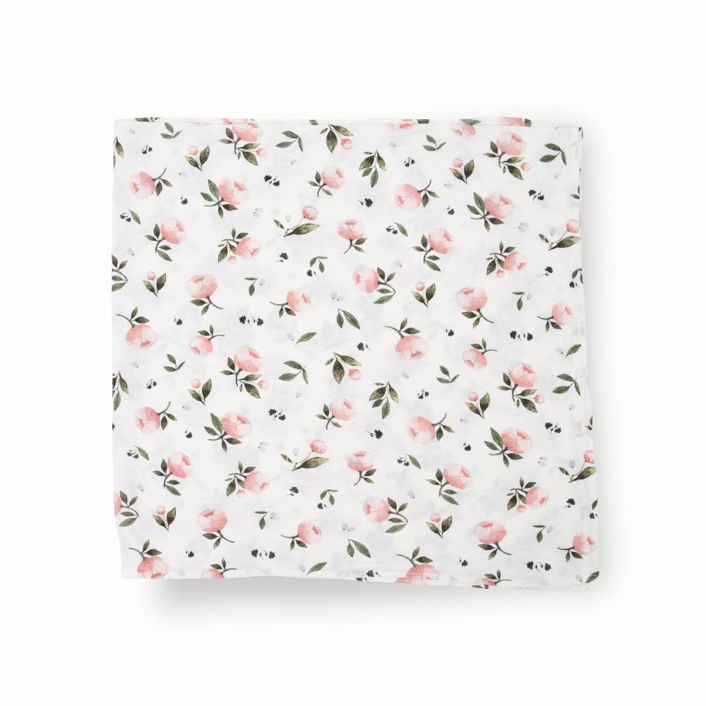 Stretch Knit Single Swaddle - Watercolour Rose