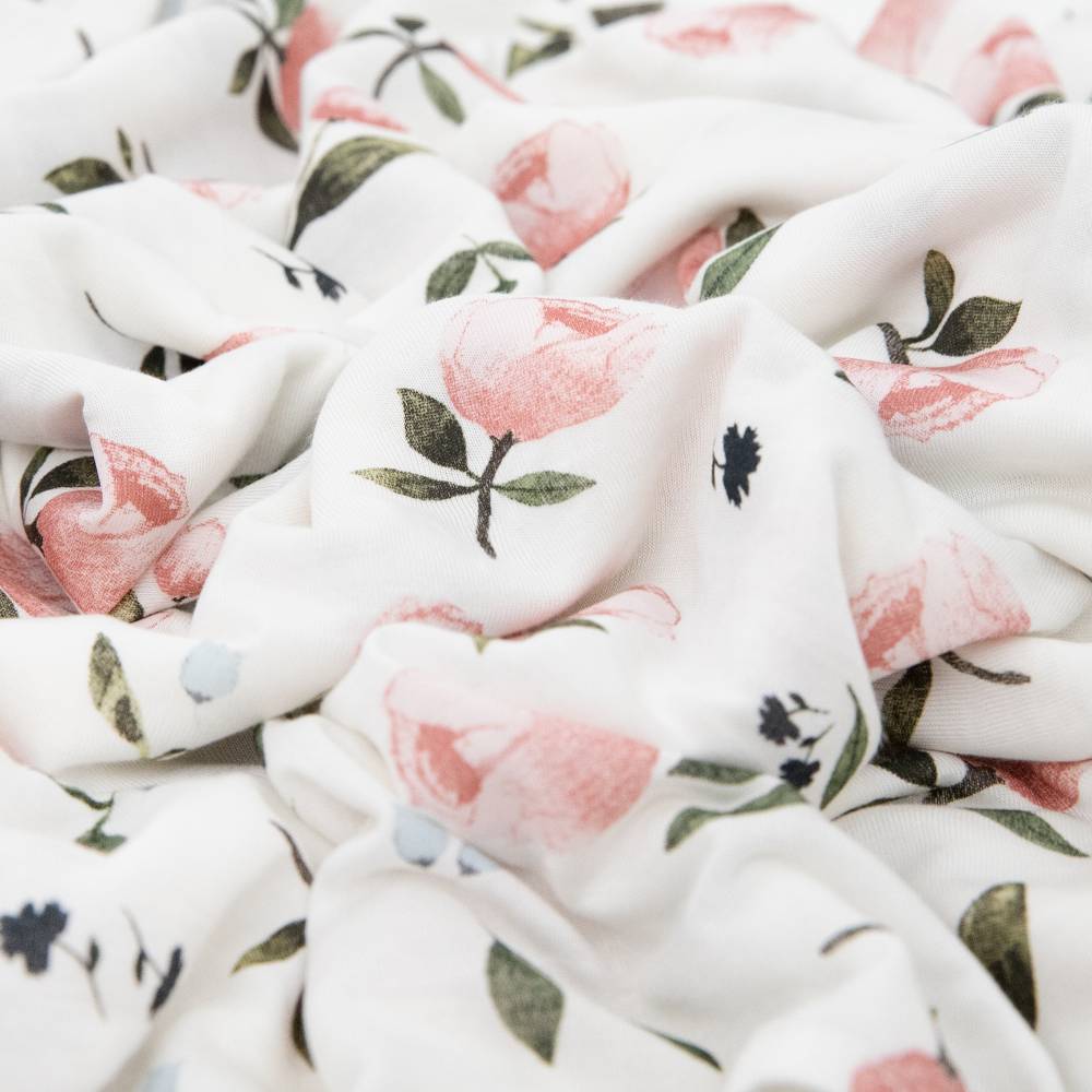 Stretch Knit Single Swaddle - Watercolour Rose