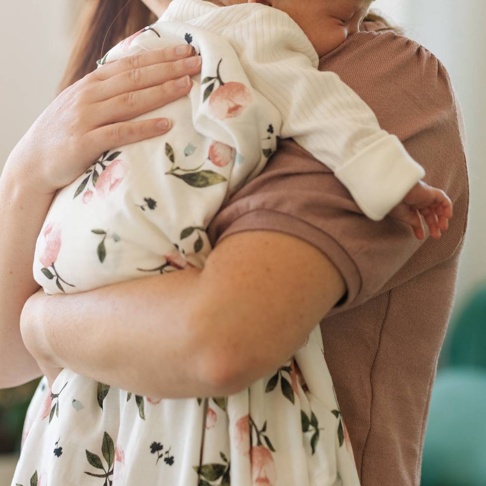 Stretch Knit Single Swaddle - Watercolour Rose