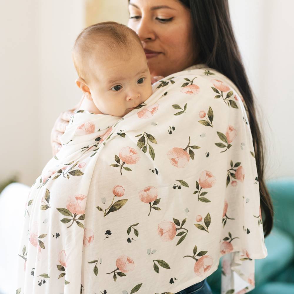 Stretch Knit Single Swaddle - Watercolour Rose