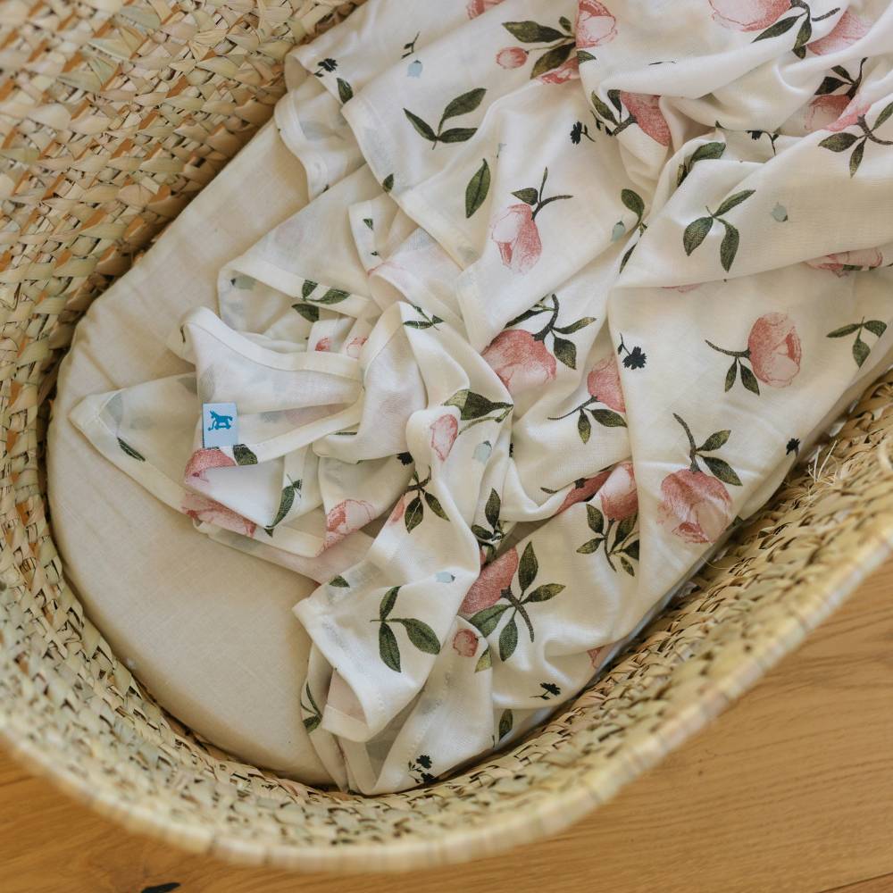Stretch Knit Single Swaddle - Watercolour Rose