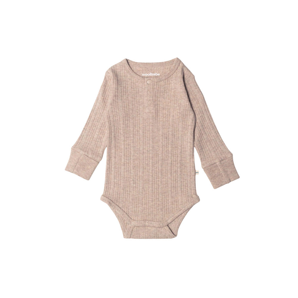 Long Sleeve Henley Bodysuit - Dune Marl